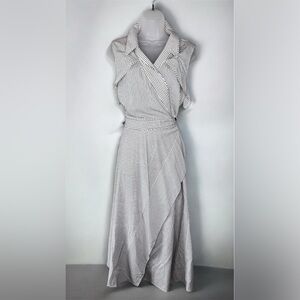 Diane Von Furstenberg Black and White Striped Maxi Dress